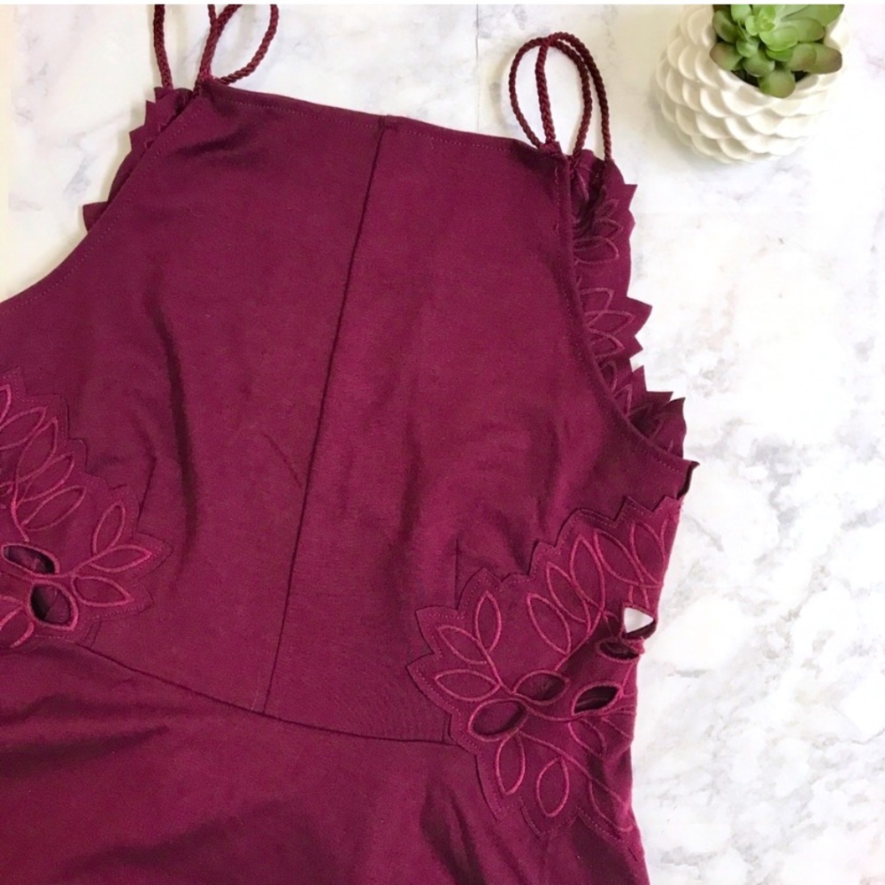 Free People Floral Appliqué Dress